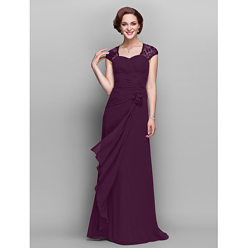 Sheath / Column Mother of the Bride Dress See Through Queen Anne Floor Length Georgette Short Sleeve with Lace Criss Cross Beading 2021
Sheath / Column Mother of the Bride Dress See Through Queen Anne Floor Length Georgette Short Sleeve with Lace Criss Cross Beading 2021