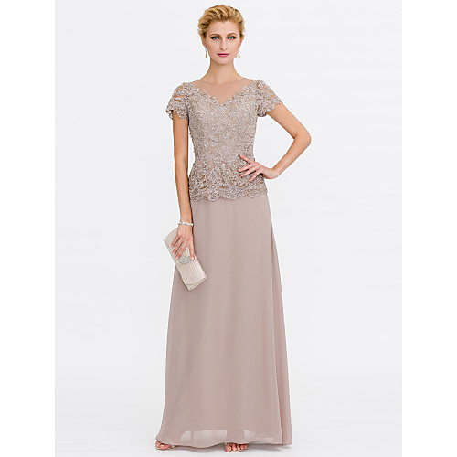 A-Line Mother of the Bride Dress Plus Size Elegant Jewel Neck Floor Length Chiffon Beaded Lace Short Sleeve with Lace Beading 2021
A-Line Mother of the Bride Dress Plus Size Elegant Jewel Neck Floor Length Chiffon Beaded Lace Short Sleeve with Lace Beading 2021