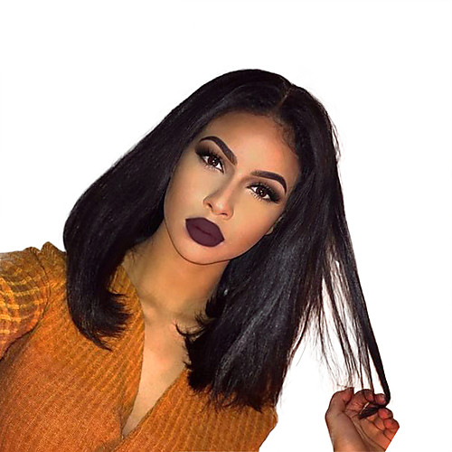 Human Hair Glueless Lace Front / Lace Front Wig Indian Hair Straight Wig Bob Haircut 130% Natural Hairline / For Black Women Women's Short Human Hair Lace Wig
Human Hair Glueless Lace Front / Lace Front Wig Indian Hair Straight Wig Bob Haircut 130% Natural Hairline / For Black Women Women's Short Human Hair Lace Wig
