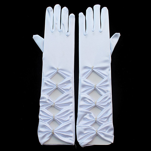 Stretch Satin Elbow Length Glove Bridal Gloves / Party / Evening Gloves With Pearl / Ruffles
Stretch Satin Elbow Length Glove Bridal Gloves / Party / Evening Gloves With Pearl / Ruffles
