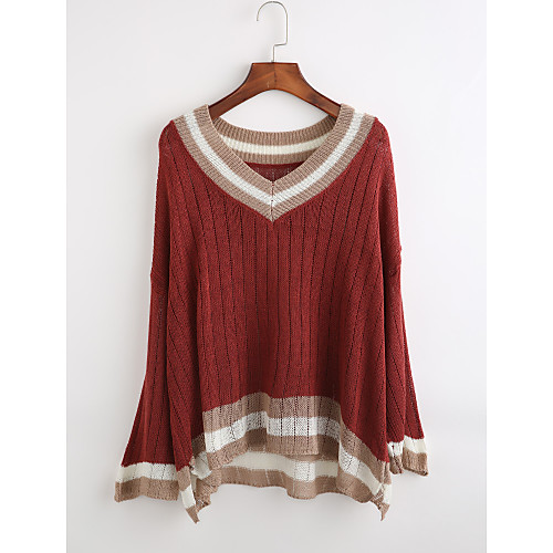 Women's Casual Ruffle Striped Pullover Long Sleeve Regular Sweater Cardigans Deep V Fall Winter White Black Red
Women's Casual Ruffle Striped Pullover Long Sleeve Regular Sweater Cardigans Deep V Fall Winter White Black Red