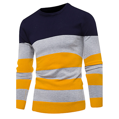 Men's Basic Striped Pullover Long Sleeve Short Sweater Cardigans Round Neck Fall Winter Red Navy Blue Gray
Men's Basic Striped Pullover Long Sleeve Short Sweater Cardigans Round Neck Fall Winter Red Navy Blue Gray