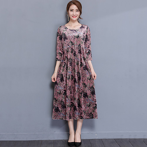 Women's Loose Midi Dress Blushing Pink Half Sleeve Graphic Print Fall Round Neck Streetwear Velvet M L XL XXL 3XL / Plus Size
Women's Loose Midi Dress Blushing Pink Half Sleeve Graphic Print Fall Round Neck Streetwear Velvet M L XL XXL 3XL / Plus Size