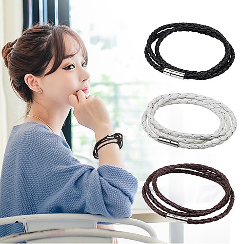 Men's Women's Leather Bracelet Rope woven Magnetic Simple Style Fashion Leather Bracelet Jewelry Black / White / Coffee For Casual Going out
Men's Women's Leather Bracelet Rope woven Magnetic Simple Style Fashion Leather Bracelet Jewelry Black / White / Coffee For Casual Going out