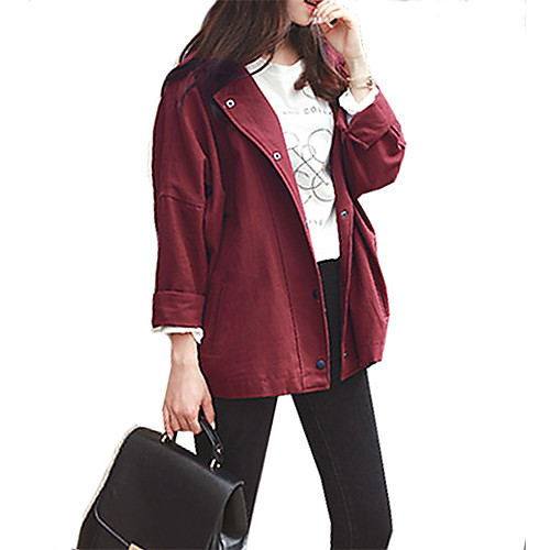 Women's Solid Colored Vintage Fall Notch lapel collar Jacket Regular Daily Long Sleeve Polyester Coat Tops Wine
Women's Solid Colored Vintage Fall Notch lapel collar Jacket Regular Daily Long Sleeve Polyester Coat Tops Wine