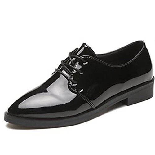 Women's Oxfords Low Heel Pointed Toe Lace-up Patent Leather Comfort Fall Black / Burgundy
Women's Oxfords Low Heel Pointed Toe Lace-up Patent Leather Comfort Fall Black / Burgundy
