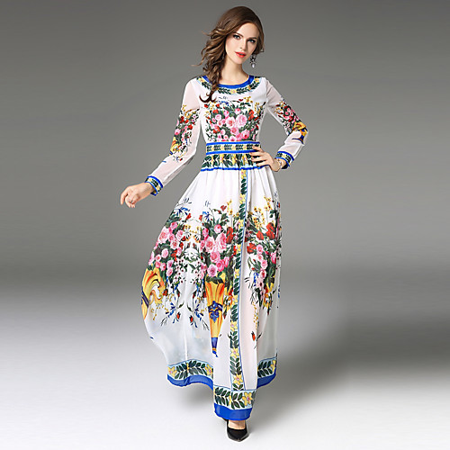 Women's A Line Dress Maxi long Dress White Long Sleeve Floral Pleated Fall Winter Round Neck Vintage Sophisticated Party Going out Puff Sleeve Floral S M L XL XXL
Women's A Line Dress Maxi long Dress White Long Sleeve Floral Pleated Fall Winter Round Neck Vintage Sophisticated Party Going out Puff Sleeve Floral S M L XL XXL