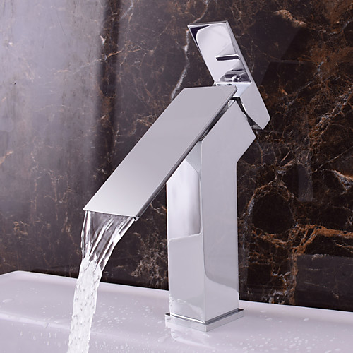 Contemporary Deck Mounted Waterfall Ceramic Valve Single Handle One Hole Chrome , Bathroom Sink Faucet
Contemporary Deck Mounted Waterfall Ceramic Valve Single Handle One Hole Chrome , Bathroom Sink Faucet
