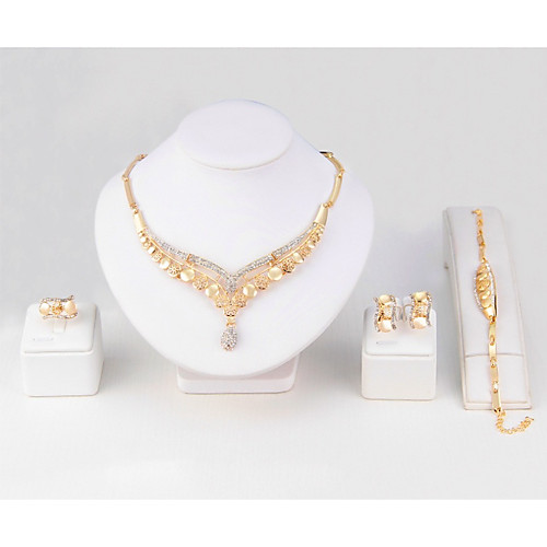 Women's Synthetic Diamond Necklace Bracelet Ring Leaf Classic Simple Style Gold Plated Earrings Jewelry Gold For Wedding Party Birthday Engagement Club Valentine
Women's Synthetic Diamond Necklace Bracelet Ring Leaf Classic Simple Style Gold Plated Earrings Jewelry Gold For Wedding Party Birthday Engagement Club Valentine