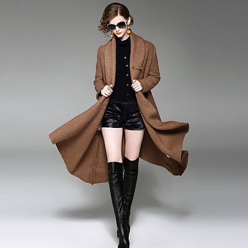 Women's Solid Colored Solid Colored Pure Color Streetwear Winter Shawl Lapel Coat Long Daily Long Sleeve Wool Coat Tops Black
Women's Solid Colored Solid Colored Pure Color Streetwear Winter Shawl Lapel Coat Long Daily Long Sleeve Wool Coat Tops Black