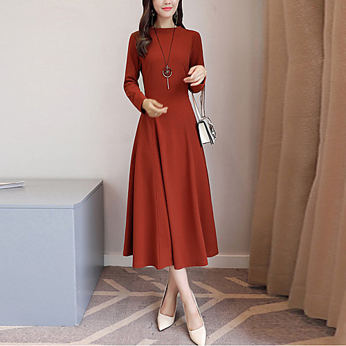 Women's Sheath Dress Midi Dress Black Brown Long Sleeve Solid Colored Fall Winter Crew Neck Streetwear Boho M L XL XXL 3XL / Plus Size
Women's Sheath Dress Midi Dress Black Brown Long Sleeve Solid Colored Fall Winter Crew Neck Streetwear Boho M L XL XXL 3XL / Plus Size