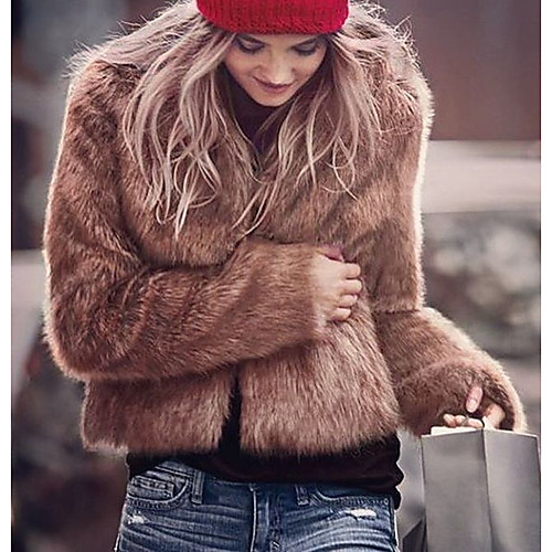 Women's Solid Colored Simple Fall Fur Coat Short Daily Long Sleeve Faux Fur Coat Tops White
Women's Solid Colored Simple Fall Fur Coat Short Daily Long Sleeve Faux Fur Coat Tops White