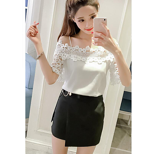 Women's Blouse Solid Colored Short Sleeve Daily Tops White Yellow Blushing Pink
Women's Blouse Solid Colored Short Sleeve Daily Tops White Yellow Blushing Pink