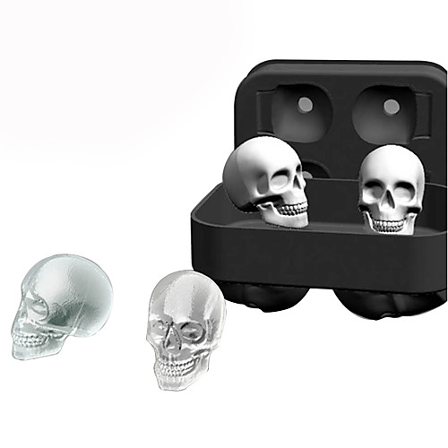

Skull Shape 3D Ice Cube Mold Maker Bar Party Silicone Trays Mould Whiskey Mold DIY Tool Halloween Skeleton