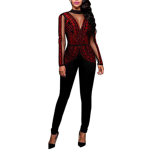 Women's Plus Size Party Daily Club Crew Neck Black Red Wine Slim Jumpsuit Color Block Beaded
Women's Plus Size Party Daily Club Crew Neck Black Red Wine Slim Jumpsuit Color Block Beaded
