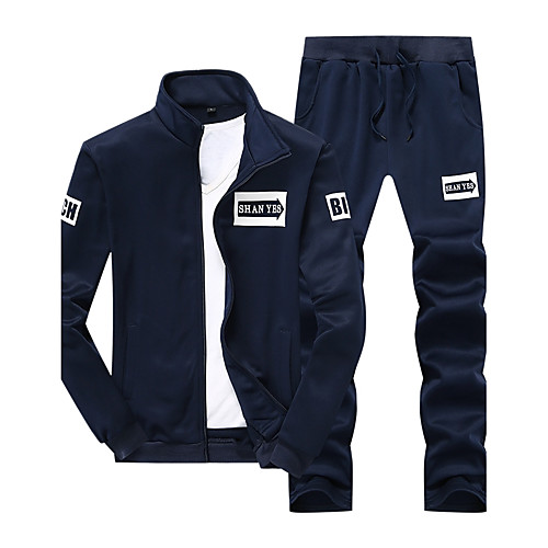 Men's Activewear Set Graphic Solid Colored Text Stand Collar Daily Sports Streetwear Hoodies Sweatshirts Long Sleeve White Black Navy Blue / Spring / Fall / Letter
Men's Activewear Set Graphic Solid Colored Text Stand Collar Daily Sports Streetwear Hoodies Sweatshirts Long Sleeve White Black Navy Blue / Spring / Fall / Letter