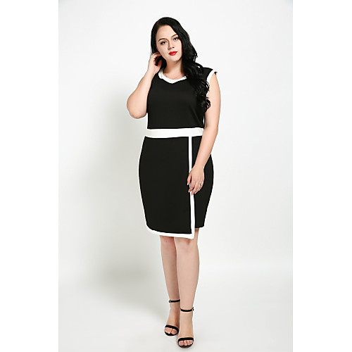 Women's Shift Dress Knee Length Dress White Black Sleeveless Patchwork Color Block Split Fall Round Neck Vintage Streetwear Cotton XXL 3XL 4XL 5XL 6XL / Plus Size / Plus Size
Women's Shift Dress Knee Length Dress White Black Sleeveless Patchwork Color Block Split Fall Round Neck Vintage Streetwear Cotton XXL 3XL 4XL 5XL 6XL / Plus Size / Plus Size