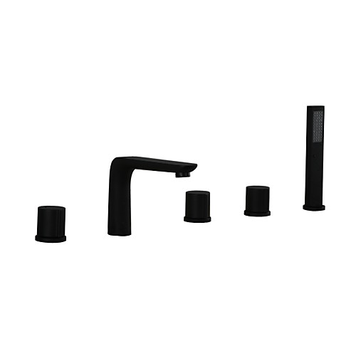 Bathtub Faucet - Contemporary Black Tub And Shower Ceramic Valve Bath Shower Mixer Taps / Three Handles Five Holes
Bathtub Faucet - Contemporary Black Tub And Shower Ceramic Valve Bath Shower Mixer Taps / Three Handles Five Holes
