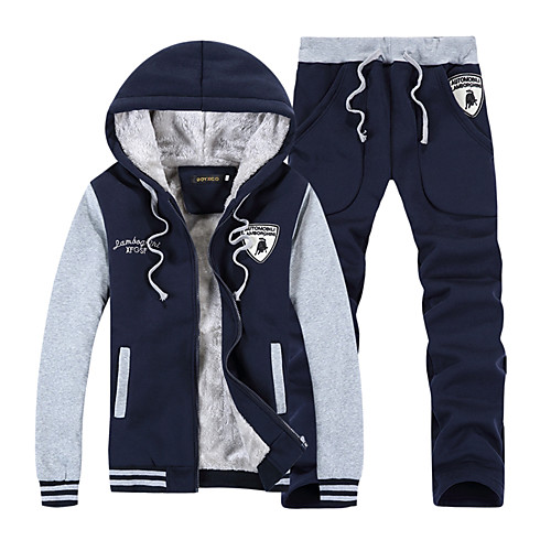 Men's Activewear Set Color Block Hooded Daily Sports Streetwear Hoodies Sweatshirts Long Sleeve Black Wine Navy Blue / Fall / Winter
Men's Activewear Set Color Block Hooded Daily Sports Streetwear Hoodies Sweatshirts Long Sleeve Black Wine Navy Blue / Fall / Winter