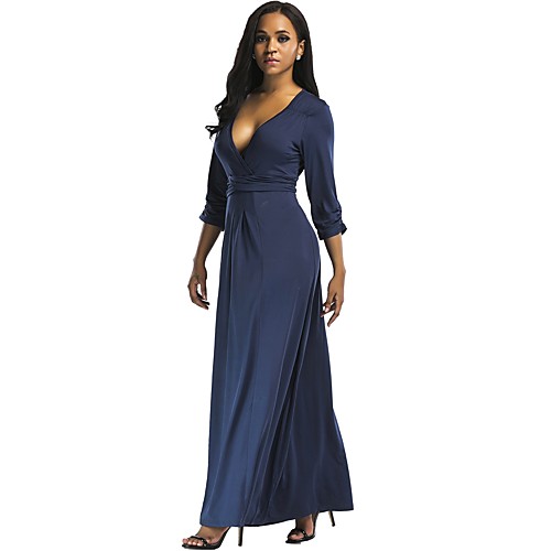 Women's Loose Maxi long Dress Black Wine Brown Navy Blue Half Sleeve Blue Solid Colored Fall V Neck Streetwear Cotton L XL XXL 3XL / Plus Size
Women's Loose Maxi long Dress Black Wine Brown Navy Blue Half Sleeve Blue Solid Colored Fall V Neck Streetwear Cotton L XL XXL 3XL / Plus Size