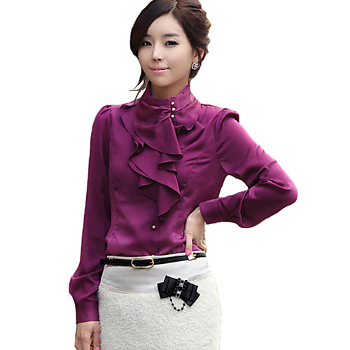 Women's Shirt Solid Colored Ruffle Long Sleeve Work Tops Punk & Gothic White Purple Khaki
Women's Shirt Solid Colored Ruffle Long Sleeve Work Tops Punk & Gothic White Purple Khaki
