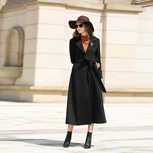 Women's Long Coat Solid Colored Vintage Fall Notch lapel collar Coat Long Daily Long Sleeve Cashmere Coat Tops Black
Women's Long Coat Solid Colored Vintage Fall Notch lapel collar Coat Long Daily Long Sleeve Cashmere Coat Tops Black