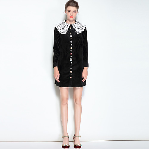 Women's A Line Dress Short Mini Dress Black Long Sleeve Solid Colored Fall Winter Shirt Collar Streetwear Boho Party Going out S M L XL
Women's A Line Dress Short Mini Dress Black Long Sleeve Solid Colored Fall Winter Shirt Collar Streetwear Boho Party Going out S M L XL