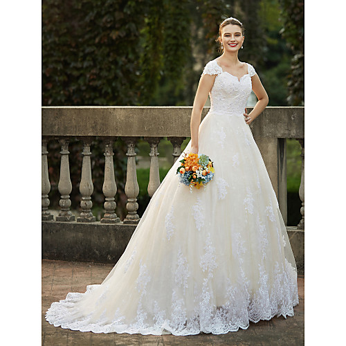 Ball Gown Wedding Dresses Square Neck Cathedral Train Lace Over Tulle Cap Sleeve Vintage Sparkle & Shine with Beading Appliques 2021
Ball Gown Wedding Dresses Square Neck Cathedral Train Lace Over Tulle Cap Sleeve Vintage Sparkle & Shine with Beading Appliques 2021