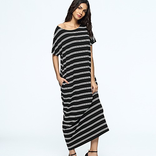 Women's Tunic Maxi long Dress Black Long Sleeve Striped Round Neck Cotton M L XL
Women's Tunic Maxi long Dress Black Long Sleeve Striped Round Neck Cotton M L XL