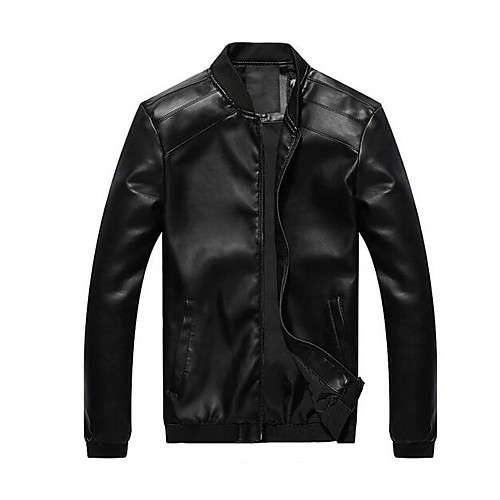 Men's Leather Jackets Solid Colored Fall Faux Leather Jacket Regular Daily PU Coat Tops Black
Men's Leather Jackets Solid Colored Fall Faux Leather Jacket Regular Daily PU Coat Tops Black
