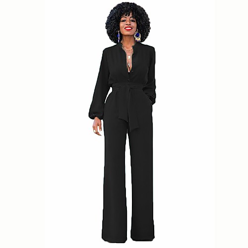 Women's Party Work V Neck Wide Leg Black Blue Red Jumpsuit Solid Colored Stylish Lantern Sleeve High Waist
Women's Party Work V Neck Wide Leg Black Blue Red Jumpsuit Solid Colored Stylish Lantern Sleeve High Waist
