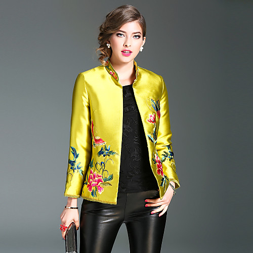 Women's Daily Boho / Chinoiserie Embroidered Vintage Short Padded, Polyester Long Sleeve Red / Yellow L / XL / XXL
Women's Daily Boho / Chinoiserie Embroidered Vintage Short Padded, Polyester Long Sleeve Red / Yellow L / XL / XXL