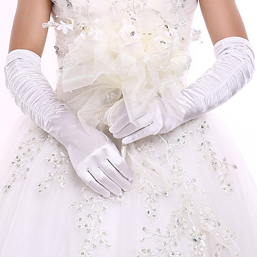 

Spandex Fabric Opera Length Glove Classic Style / Bridal Gloves / Party / Evening Gloves With Ruffles