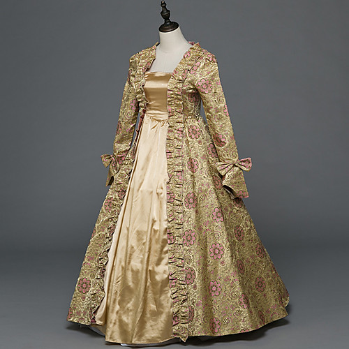 Marie Antoinette Rococo Victorian 18th Century Vacation Dress Dress Party Costume Masquerade Women's Satin Costume Golden Vintage Cosplay Party Prom Long Sleeve Floor Length Ball Gown / Floral
Marie Antoinette Rococo Victorian 18th Century Vacation Dress Dress Party Costume Masquerade Women's Satin Costume Golden Vintage Cosplay Party Prom Long Sleeve Floor Length Ball Gown / Floral