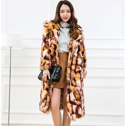 Women's Rainbow Print Basic Winter Notch lapel collar Fur Coat Long Going out Long Sleeve Others Coat Tops Orange
Women's Rainbow Print Basic Winter Notch lapel collar Fur Coat Long Going out Long Sleeve Others Coat Tops Orange