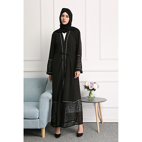Women's Lace Maxi long Dress Black Long Sleeve Solid Colored Hollow Lace Round Neck Party Flare Cuff Sleeve S M L XL XXL / High Waist
Women's Lace Maxi long Dress Black Long Sleeve Solid Colored Hollow Lace Round Neck Party Flare Cuff Sleeve S M L XL XXL / High Waist
