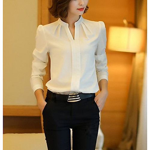 Women's Blouse Solid Colored Ruched Long Sleeve Daily Tops Casual White Black Blue
Women's Blouse Solid Colored Ruched Long Sleeve Daily Tops Casual White Black Blue