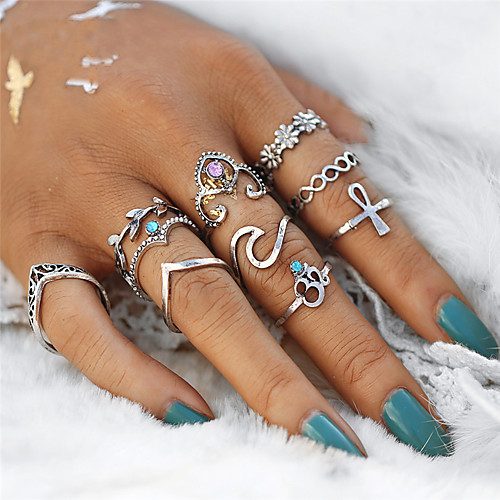 Rings Set Silver Crystal Alloy Leaf Flower Infinity Ladies Elegant Vintage 10pcs / Women's
Rings Set Silver Crystal Alloy Leaf Flower Infinity Ladies Elegant Vintage 10pcs / Women's