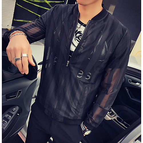 Men's Basic Jackets Solid Colored Pleated Spring Jacket Short Casual / Daily Long Sleeve Polyester Coat Tops White
Men's Basic Jackets Solid Colored Pleated Spring Jacket Short Casual / Daily Long Sleeve Polyester Coat Tops White