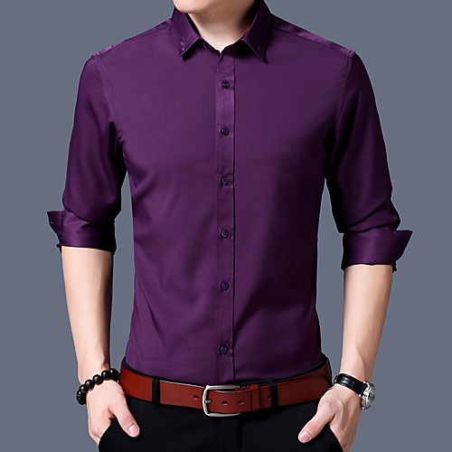 Men's Shirt Solid Colored Long Sleeve Casual / Daily Tops Cotton Chinoiserie Black Blue Purple
Men's Shirt Solid Colored Long Sleeve Casual / Daily Tops Cotton Chinoiserie Black Blue Purple