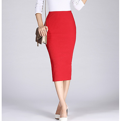 Women's Casual / Daily Bodycon Skirts Solid Colored Split High Waist Black Red Wine
Women's Casual / Daily Bodycon Skirts Solid Colored Split High Waist Black Red Wine