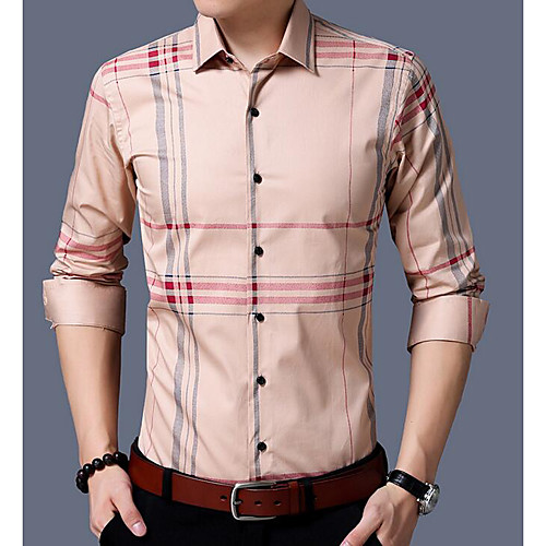 Men's Shirt Plaid Check Print Long Sleeve Business / Ceremony / Wedding Tops Streetwear White Khaki Navy Blue
Men's Shirt Plaid Check Print Long Sleeve Business / Ceremony / Wedding Tops Streetwear White Khaki Navy Blue