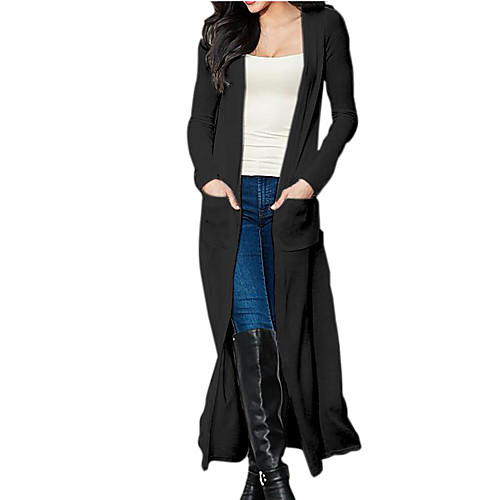 Women's Trench Coat Solid Colored Oversized Simple Fall Trench Coat Long Casual / Daily Long Sleeve Others Coat Tops White
Women's Trench Coat Solid Colored Oversized Simple Fall Trench Coat Long Casual / Daily Long Sleeve Others Coat Tops White