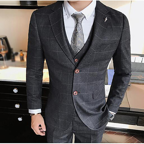 Black / Navy Blue Houndstooth / Plaid Cotton / Polyester Men's Suit - Shirt Collar / Fall / Long Sleeve / Oversized / Work
Black / Navy Blue Houndstooth / Plaid Cotton / Polyester Men's Suit - Shirt Collar / Fall / Long Sleeve / Oversized / Work
