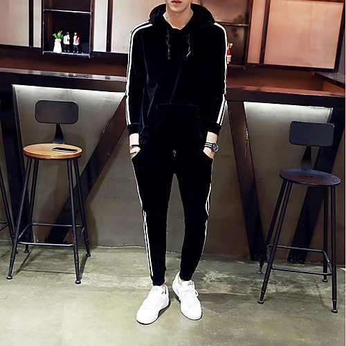 Men's Set Striped Solid Colored Hooded Casual / Daily Hoodies Sweatshirts Long Sleeve Black Gray
Men's Set Striped Solid Colored Hooded Casual / Daily Hoodies Sweatshirts Long Sleeve Black Gray