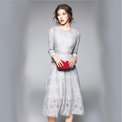 Women's A Line Dress Midi Dress Camel Gray Long Sleeve Solid Colored Color Block Fall Round Neck Casual Streetwear Going out Work Slim S M L XL XXL
Women's A Line Dress Midi Dress Camel Gray Long Sleeve Solid Colored Color Block Fall Round Neck Casual Streetwear Going out Work Slim S M L XL XXL
