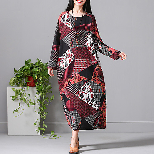Women's Loose Maxi long Dress Blue Red Long Sleeve Floral Print Spring Round Neck Casual Chinoiserie Cotton M L XL XXL
Women's Loose Maxi long Dress Blue Red Long Sleeve Floral Print Spring Round Neck Casual Chinoiserie Cotton M L XL XXL