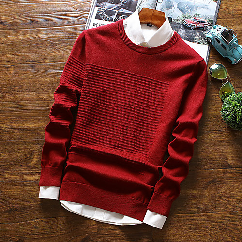 Men's Basic Solid Colored Pullover Long Sleeve Short Sweater Cardigans Round Neck Fall Winter White Black Red
Men's Basic Solid Colored Pullover Long Sleeve Short Sweater Cardigans Round Neck Fall Winter White Black Red