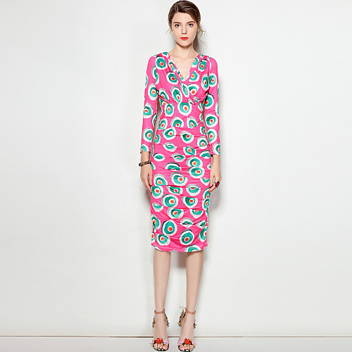 Women's Bodycon Midi Dress Fuchsia Long Sleeve Florals Print Spring Summer V Neck Streetwear Boho Party Going out Slim S M L XL
Women's Bodycon Midi Dress Fuchsia Long Sleeve Florals Print Spring Summer V Neck Streetwear Boho Party Going out Slim S M L XL