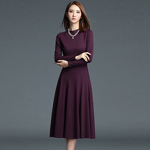 Women's Sheath Dress Midi Dress Black Red Wine Long Sleeve Solid Colored Spring Round Neck Streetwear S M L XL XXL
Women's Sheath Dress Midi Dress Black Red Wine Long Sleeve Solid Colored Spring Round Neck Streetwear S M L XL XXL